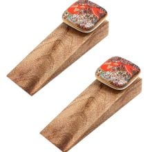 2 Pieces Gold Fish Ceramic Wooden Door Stopper